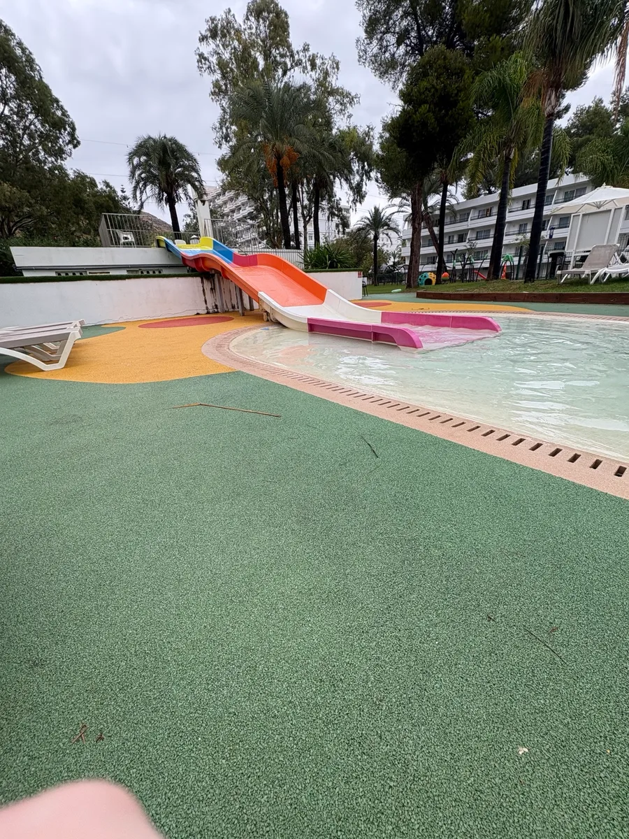 Children's pool with colourful slides